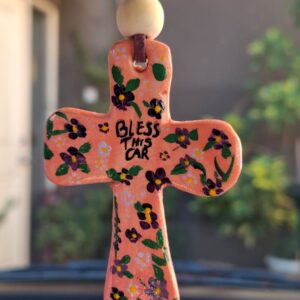 Cruz decorativa de cerámica